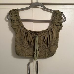 Free people green crop top